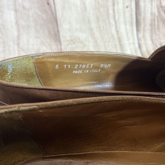 Vintage Mens Bostonian Shoes Loafers Tassel Florentine Dress Brown 9 1/2 M ITALY - Picture 4 of 11